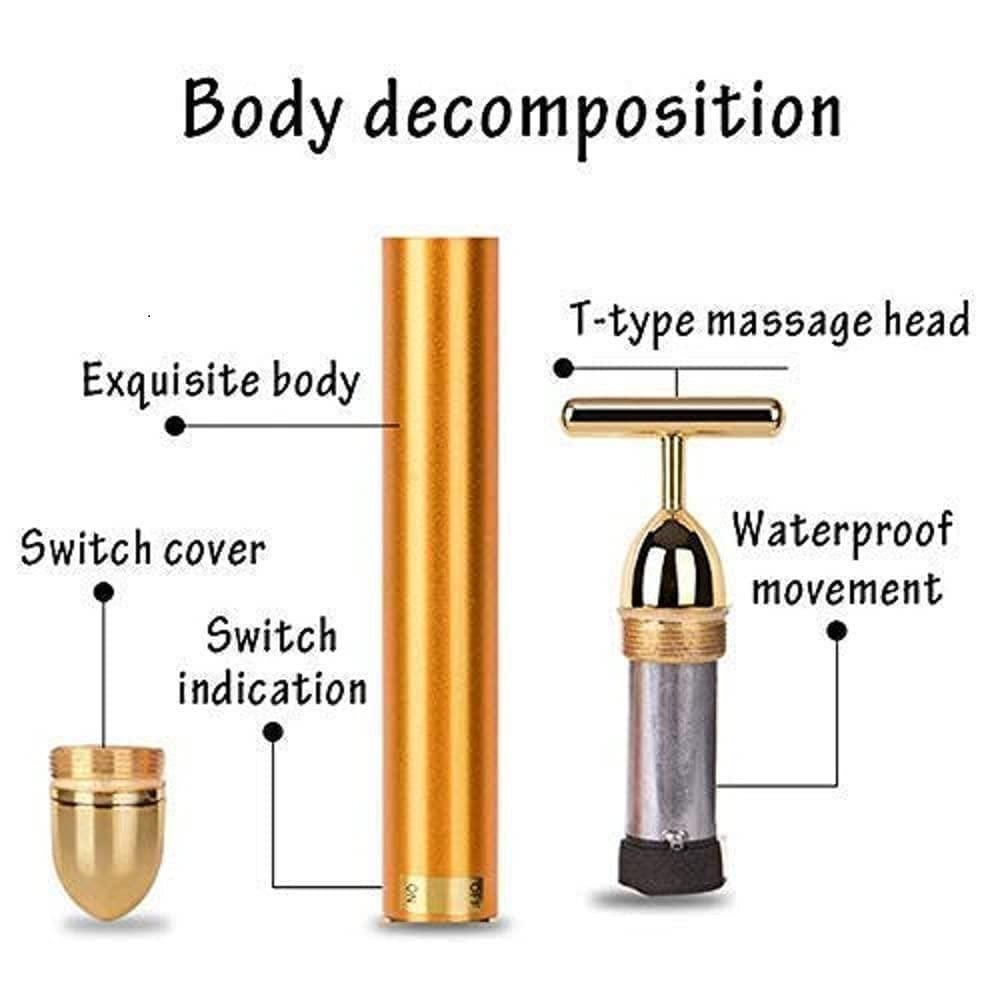 24K Gold Electric Face Lift Beauty Bar – Skin Tightening Massager