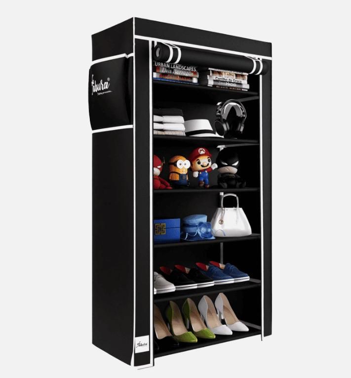🧥 6 Rack Collapsible Wardrobe Cabinet and Shoe Rack